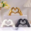 Resin Love Gesture Sculpture Nordic Desk Decoration Golden/White/Black