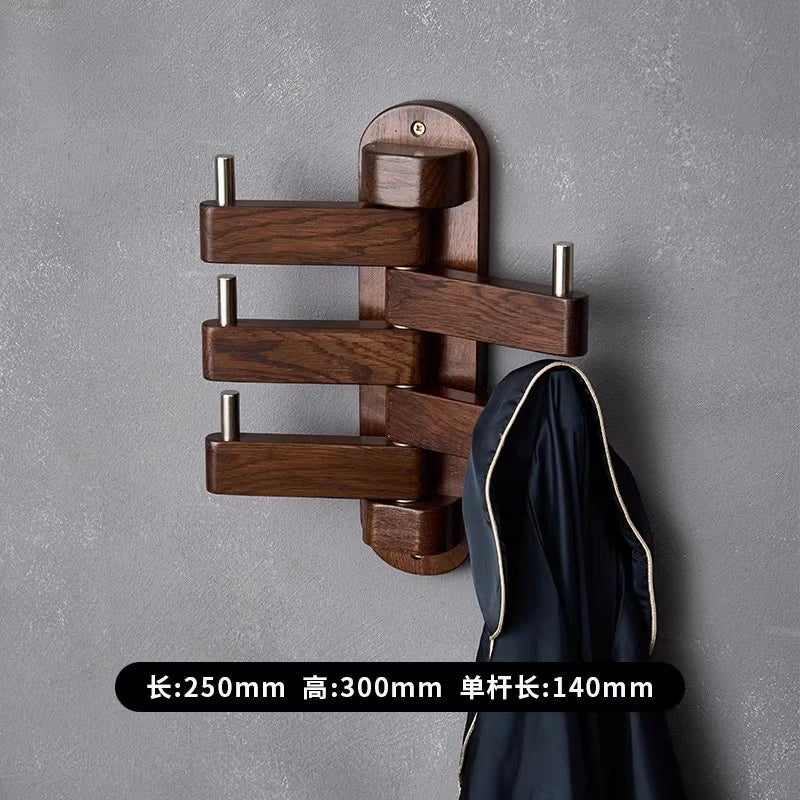 Solid Wood Coat Rack | Foldable Wall Hanger, Nordic Style, Oak Material