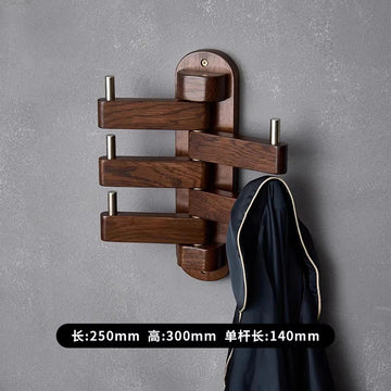 Solid Wood Coat Rack | Foldable Wall Hanger, Nordic Style, Oak Material