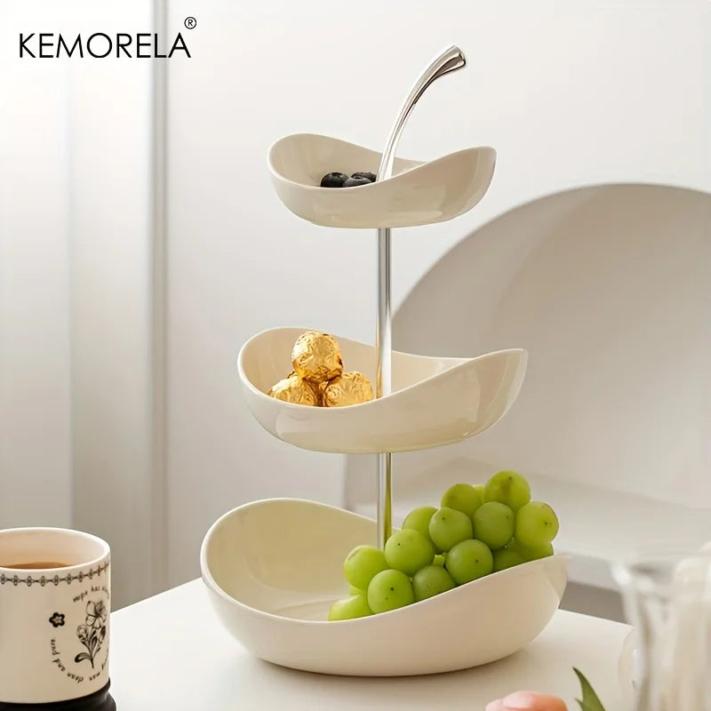 Ceramic Double  Layer / Triple-Layer Fruit Platter Ideal Kitchen Decor