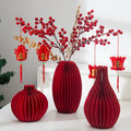Red Gourd Honeycomb Balls Ornaments | Wedding Decor | Paper Material