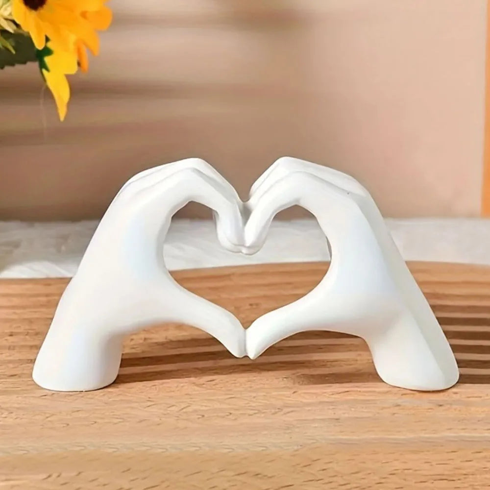Resin Love Gesture Sculpture Nordic Desk Decoration Golden/White/Black