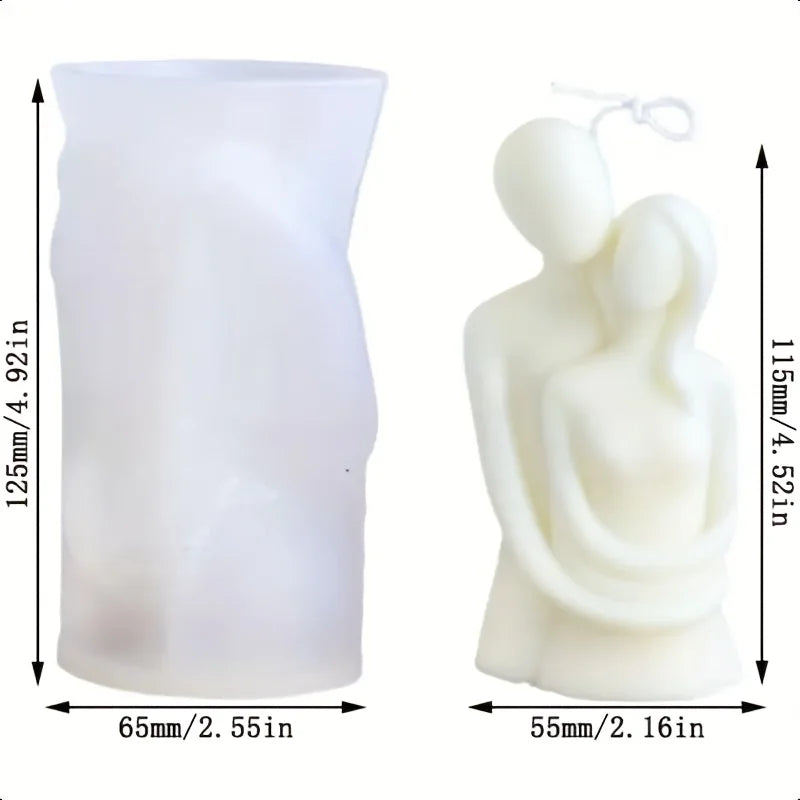 3D Couple Hug Silicone Mold, Soy Wax & Concrete Casting Mold, 1164