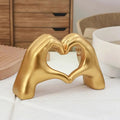 Resin Love Gesture Sculpture Nordic Desk Decoration Golden/White/Black