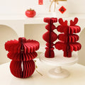 Red Gourd Honeycomb Balls Ornaments | Wedding Decor | Paper Material