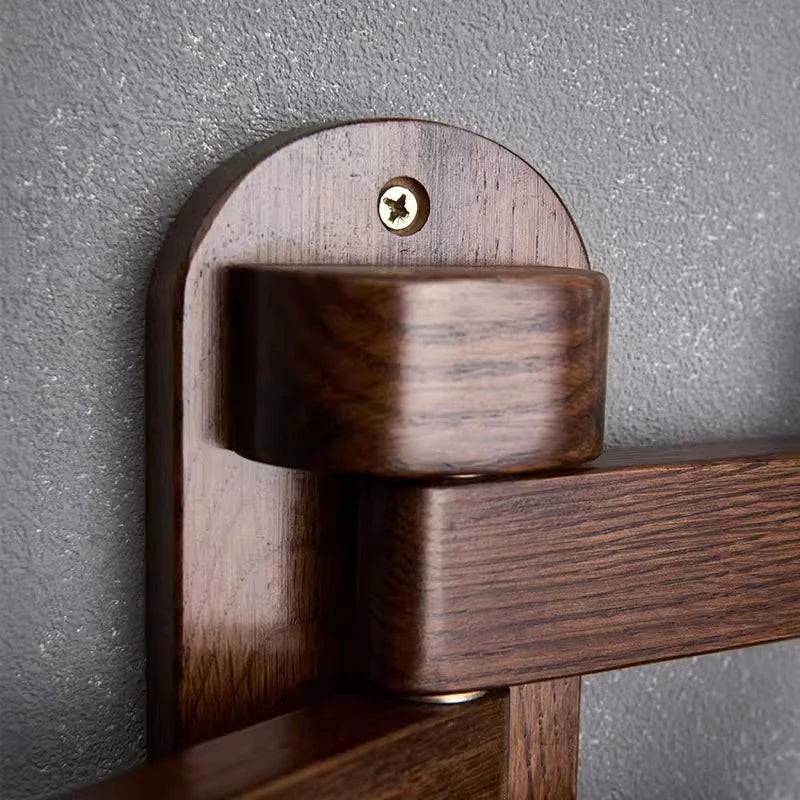 Solid Wood Coat Rack | Foldable Wall Hanger, Nordic Style, Oak Material