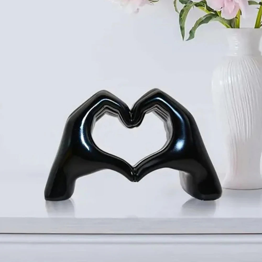 Resin Love Gesture Sculpture Nordic Desk Decoration Golden/White/Black