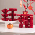 Red Gourd Honeycomb Balls Ornaments | Wedding Decor | Paper Material